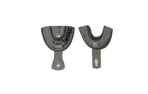Metal impression tray-perforated